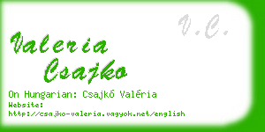 valeria csajko business card